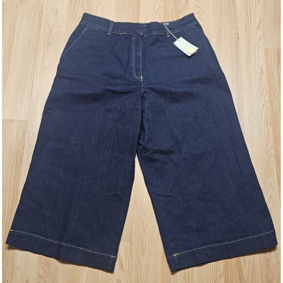 Boden Denim - BODEN Wide Leg Cropped Jeans NWT Womens 16 Denim Culottes High Rise Indigo Blue